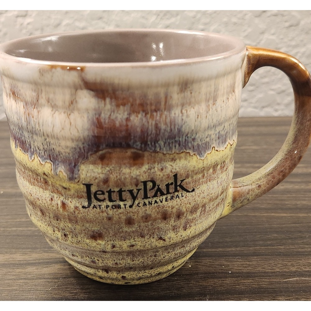 Jetty Park At Port Canaveral Mug Cape Canaveral Fl 18oz Cup Pottery Glazed